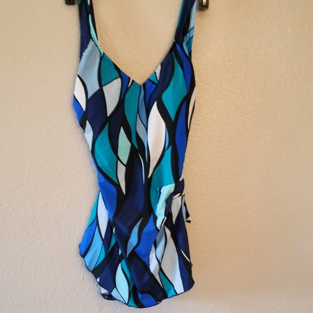 Stained Glass Wide Strap One-Piece Swimsuit